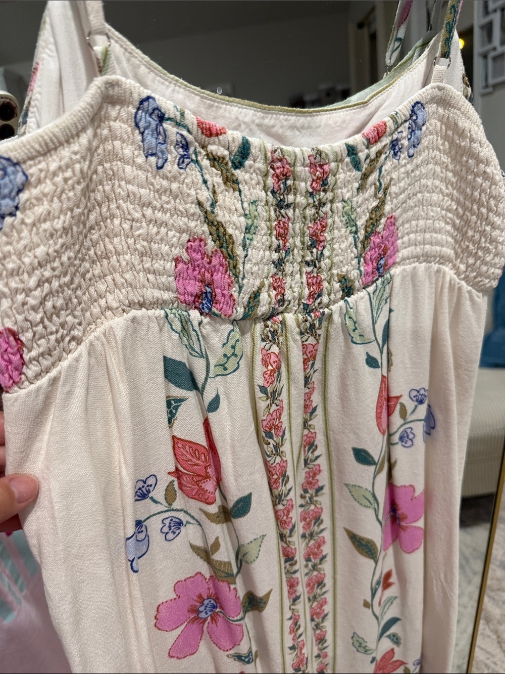 Women's Cream Floral Maxi Dress - Picture 3 of 4